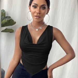 Draped front Tank, stretchy, Size Small